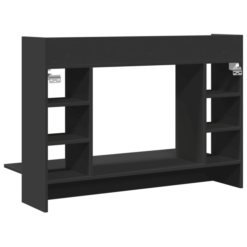 Veggmontert skrivebord svart 105x48x75 cm konstruert tre