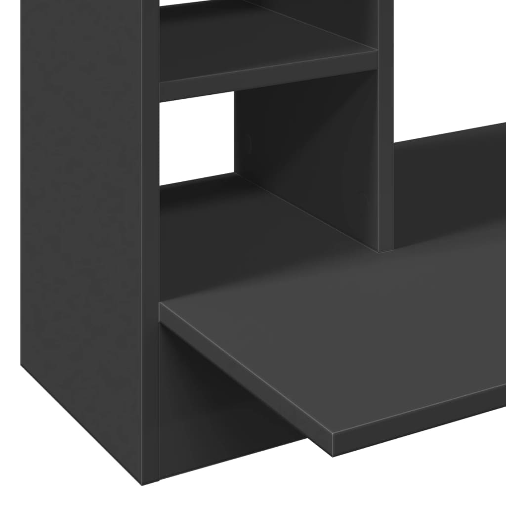 Veggmontert skrivebord svart 105x48x75 cm konstruert tre