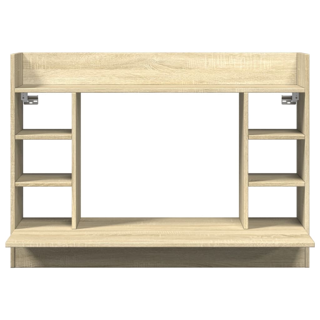 Veggmontert skrivebord sonoma eik 105x48x75 cm konstruert tre