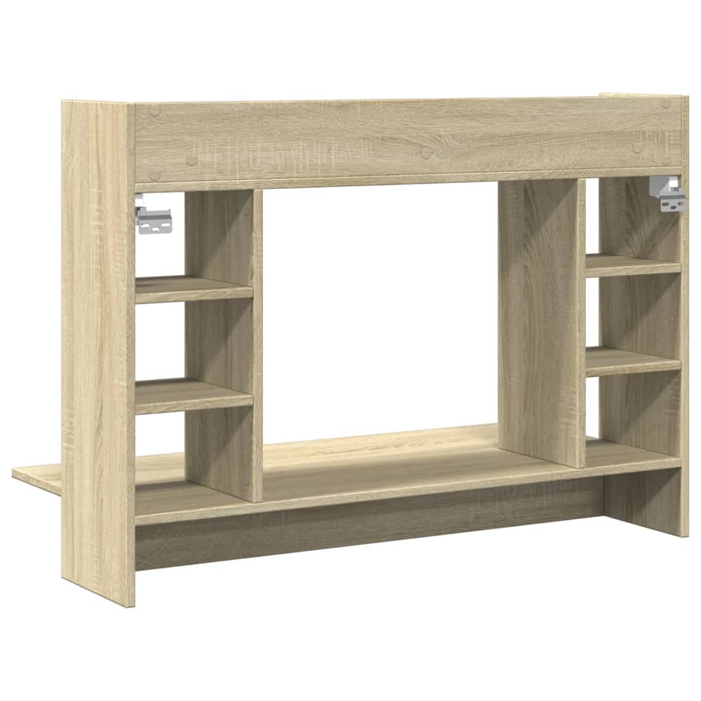 Veggmontert skrivebord sonoma eik 105x48x75 cm konstruert tre