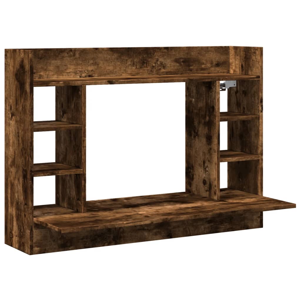 Veggmontert skrivebord røkt eik 105x48x75 cm konstruert tre