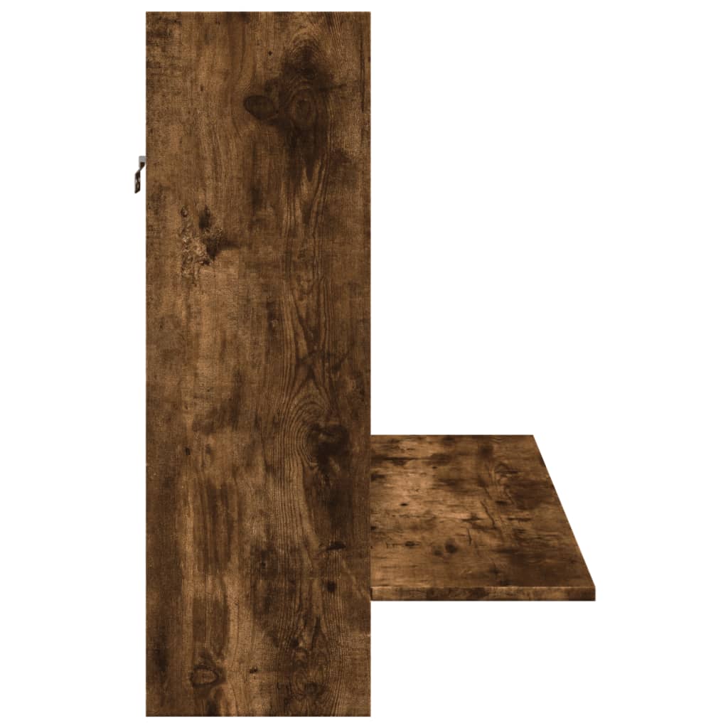 Veggmontert skrivebord røkt eik 105x48x75 cm konstruert tre