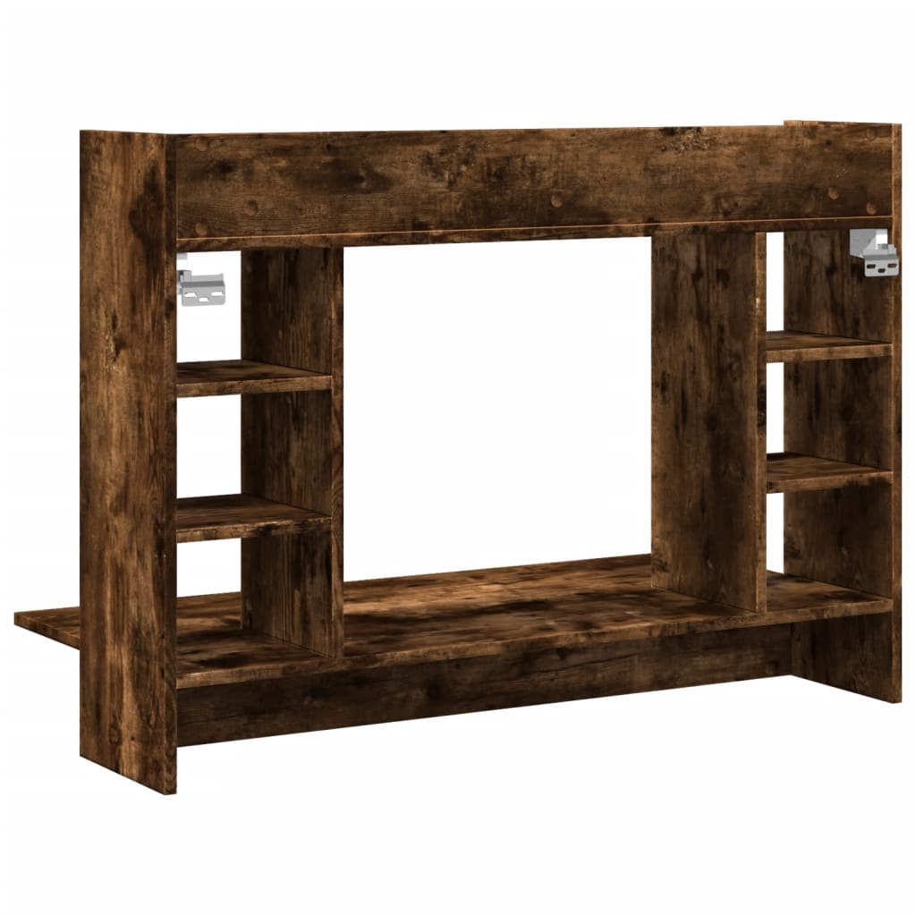 Veggmontert skrivebord røkt eik 105x48x75 cm konstruert tre
