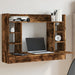 Veggmontert skrivebord røkt eik 105x48x75 cm konstruert tre