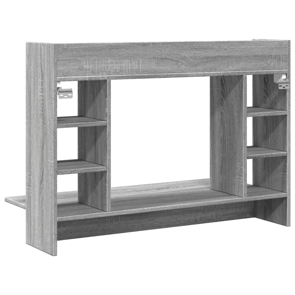 Veggmontert skrivebord grå sonoma 105x48x75 cm konstruert tre