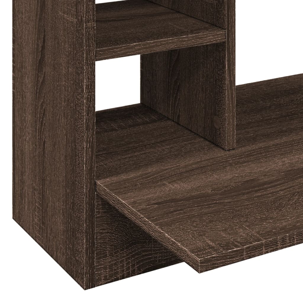 Veggmontert skrivebord brun eik 105x48x75 cm konstruert tre