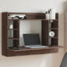 Veggmontert skrivebord brun eik 105x48x75 cm konstruert tre