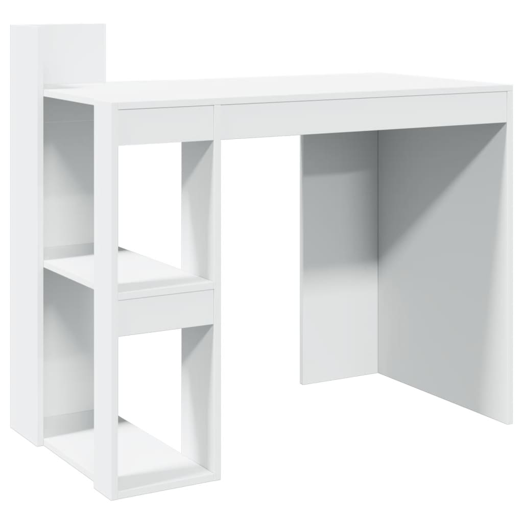 Skrivebord hvit 103,5x56,5x94 cm konstruert tre