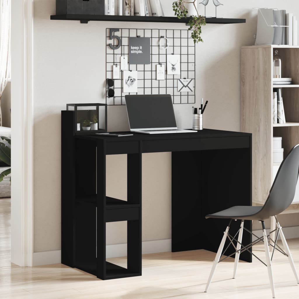 Skrivebord svart 103,5x56,5x94 cm konstruert tre