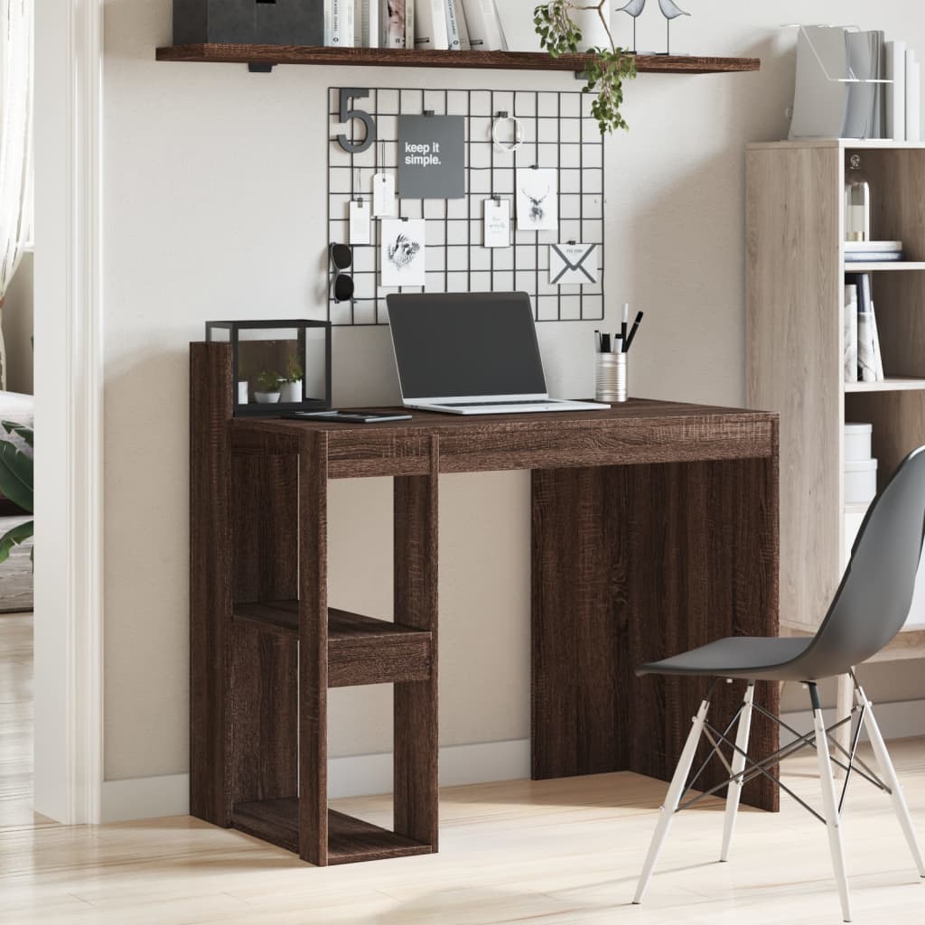 Skrivebord brun eik 103,5x56,5x94 cm konstruert tre