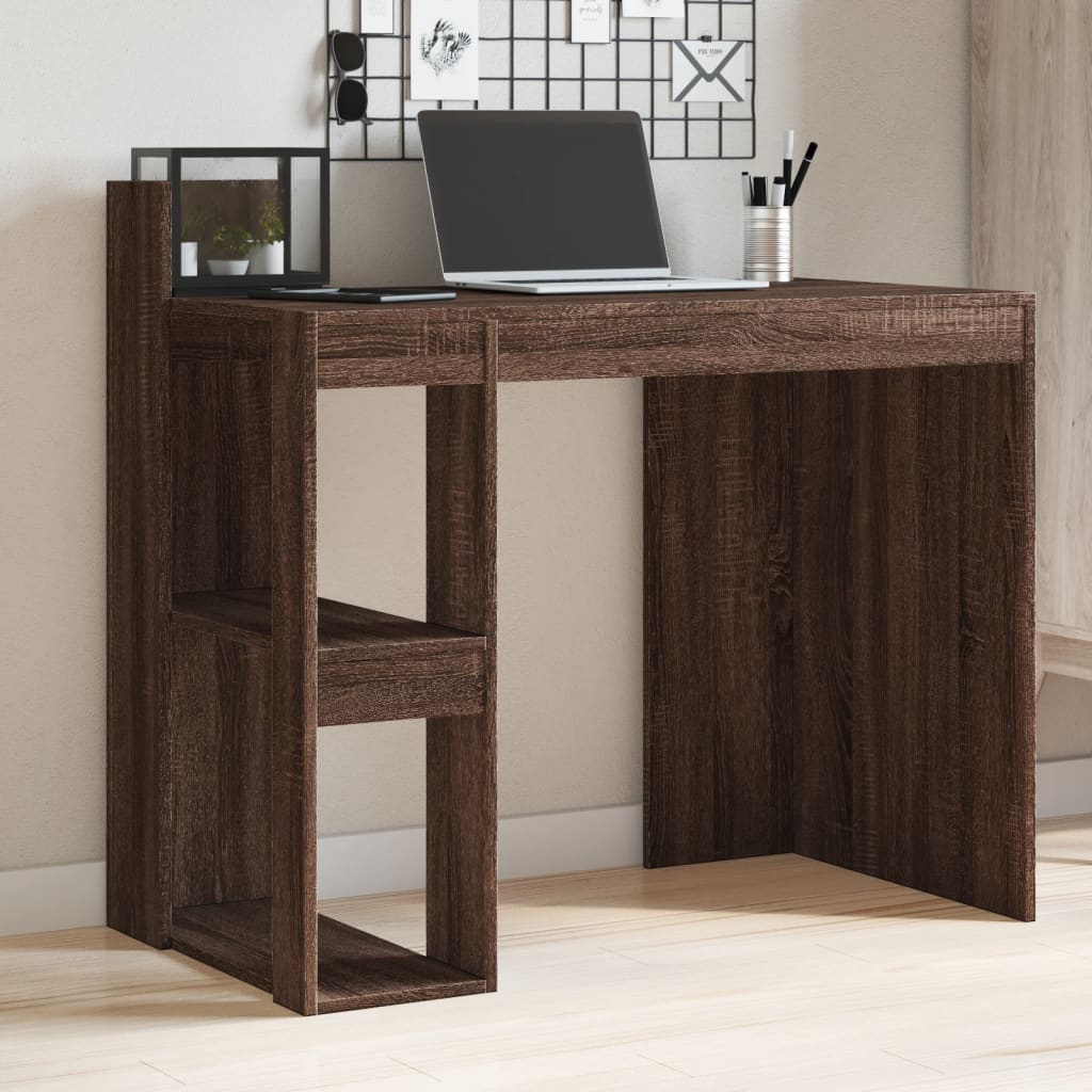 Skrivebord brun eik 103,5x56,5x94 cm konstruert tre