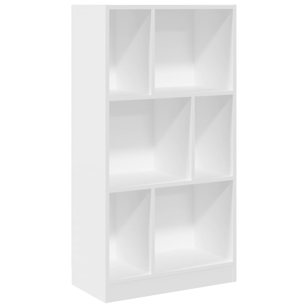 Bokhylle hvit 57x28,5x107,5 cm konstruert tre