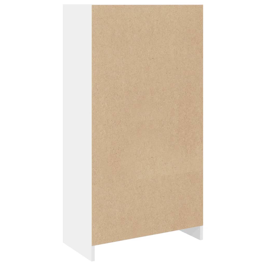 Bokhylle hvit 57x28,5x107,5 cm konstruert tre