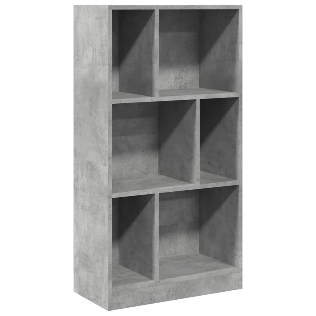 Bokhylle betonggrå 57x28,5x107,5 cm konstruert tre