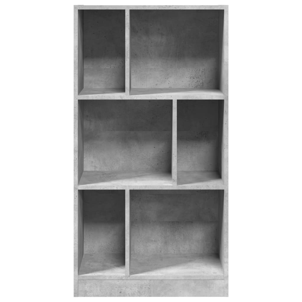 Bokhylle betonggrå 57x28,5x107,5 cm konstruert tre