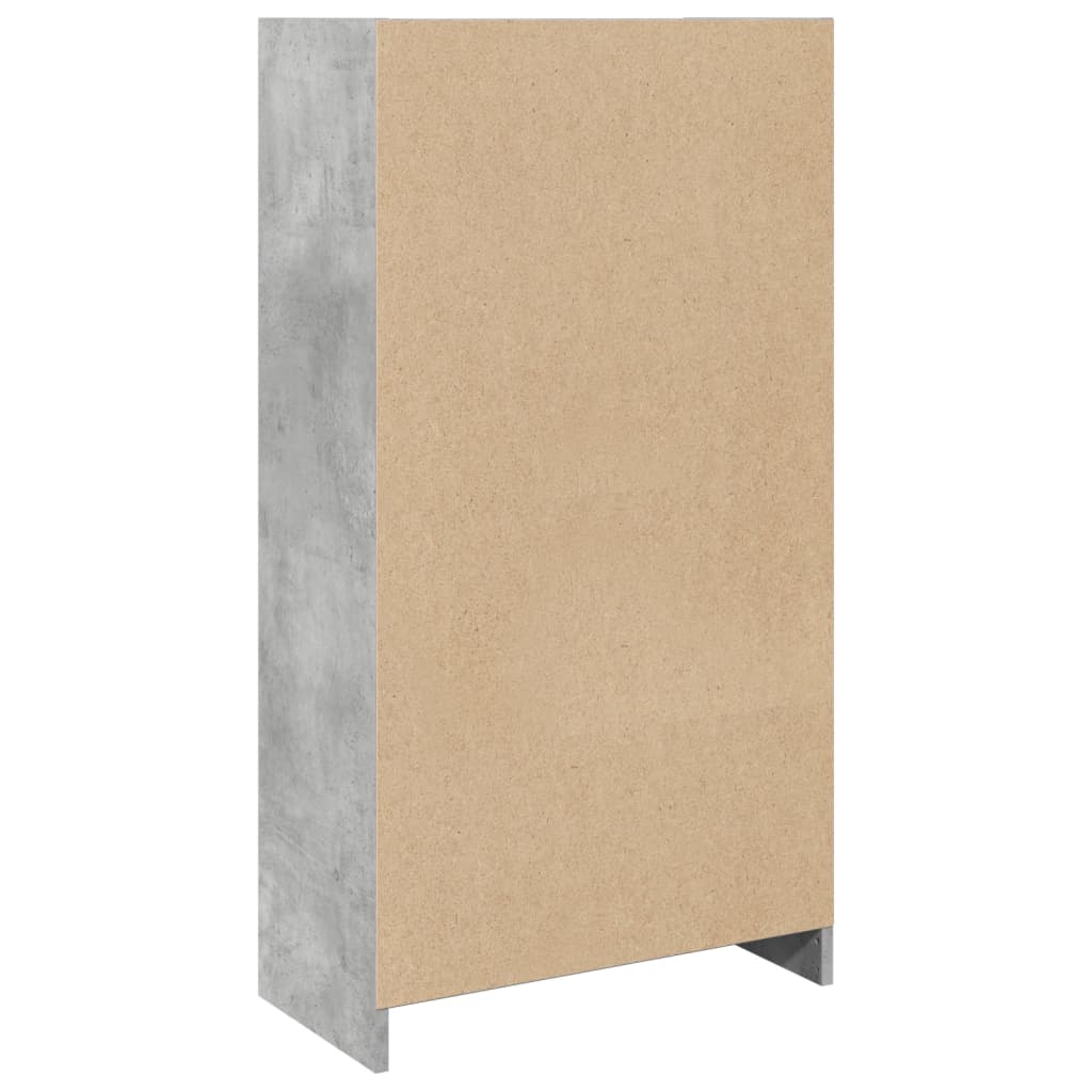 Bokhylle betonggrå 57x28,5x107,5 cm konstruert tre