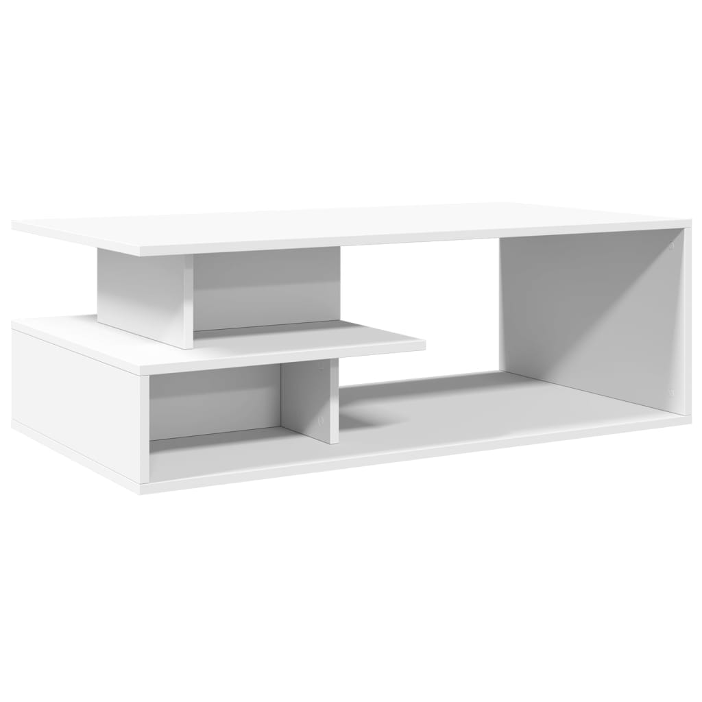 Salongbord hvit 102x55x35 cm konstruert tre