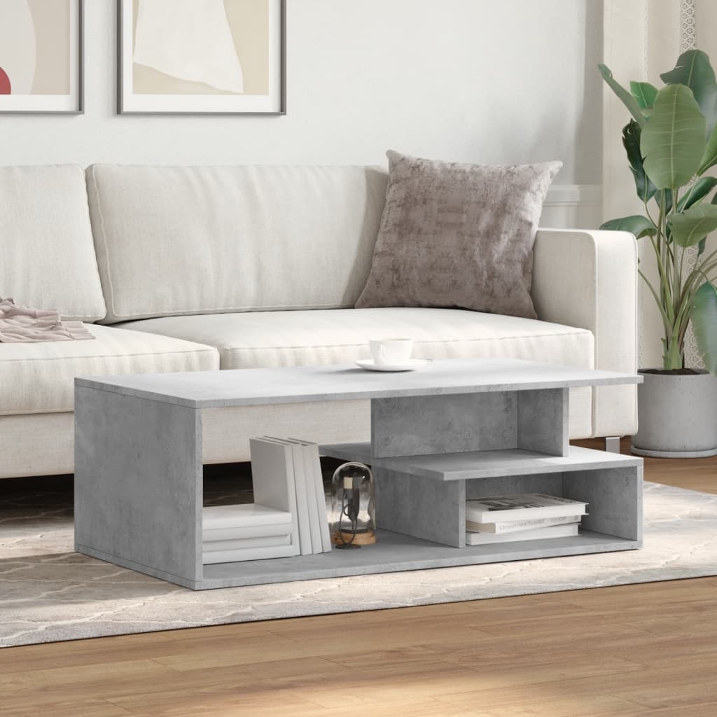 Salongbord betonggrå 102x55x35 cm konstruert tre