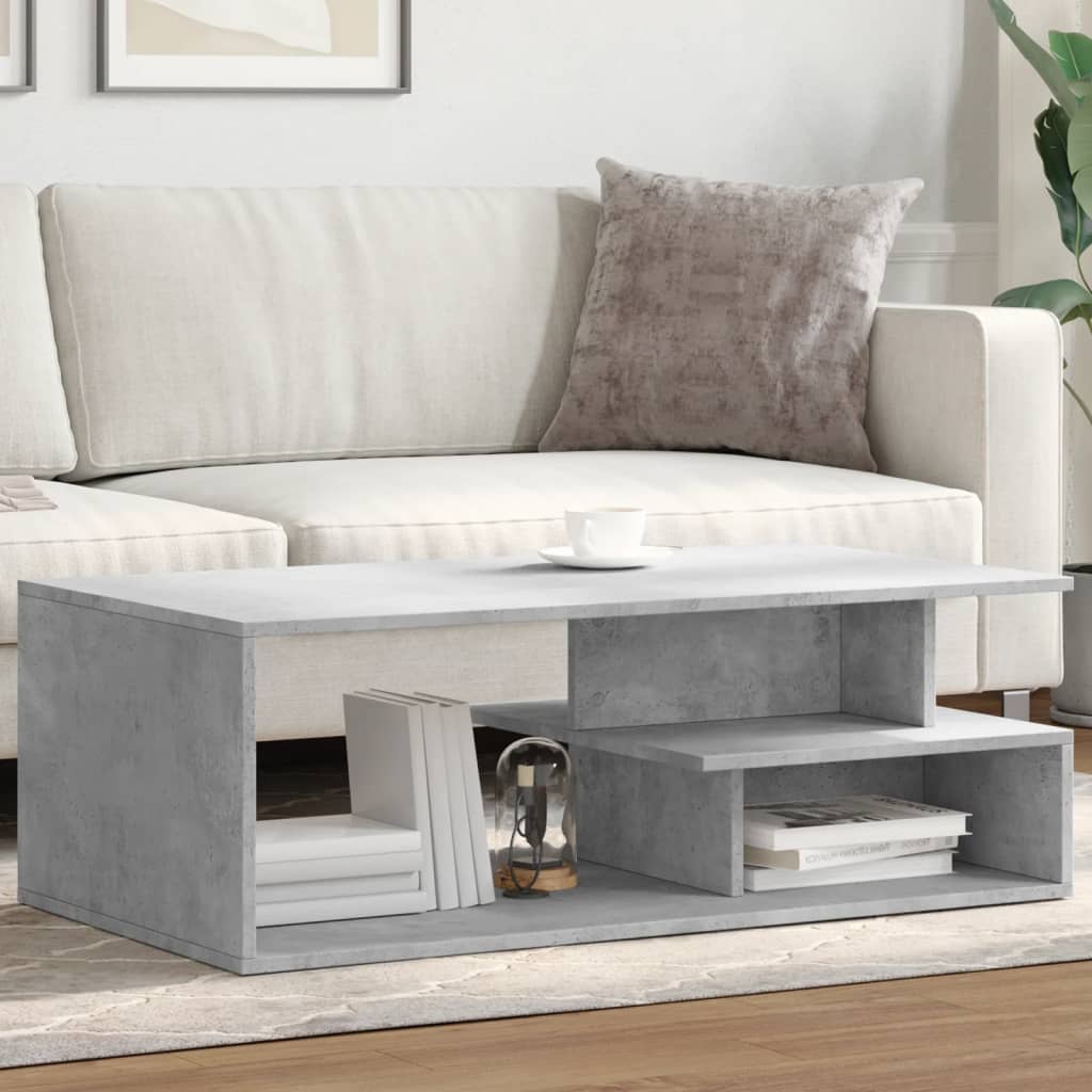 Salongbord betonggrå 102x55x35 cm konstruert tre