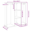 Garderobe med hjul hvit 102x38x110 cm konstruert tre