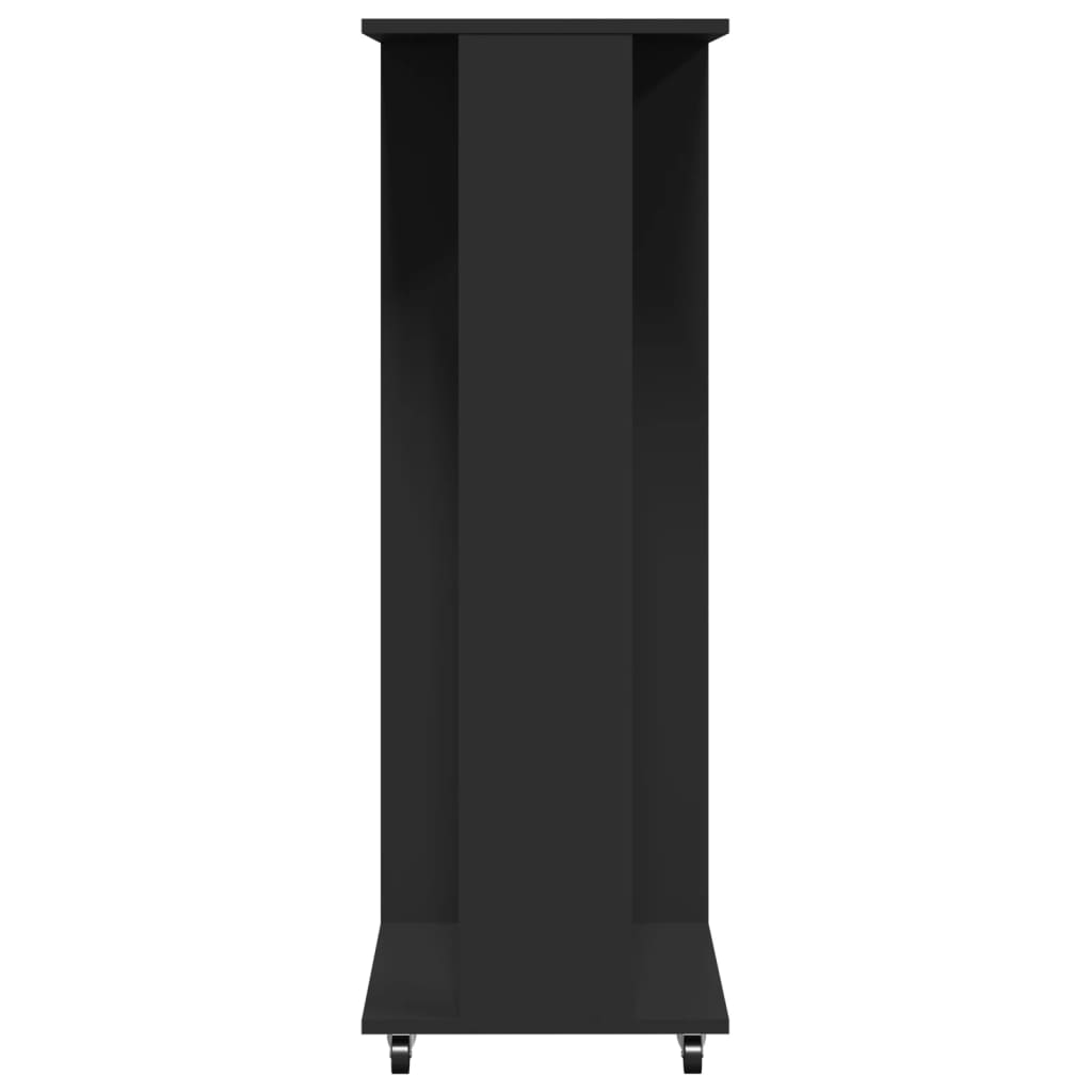 Garderobe med hjul svart 102x38x110 cm konstruert tre