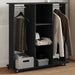 Garderobe med hjul svart 102x38x110 cm konstruert tre