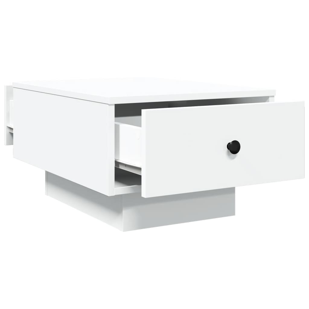 Salongbord hvit 60x45x31 cm konstruert tre