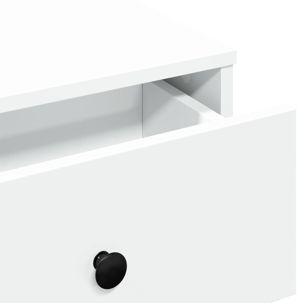 Salongbord hvit 60x45x31 cm konstruert tre