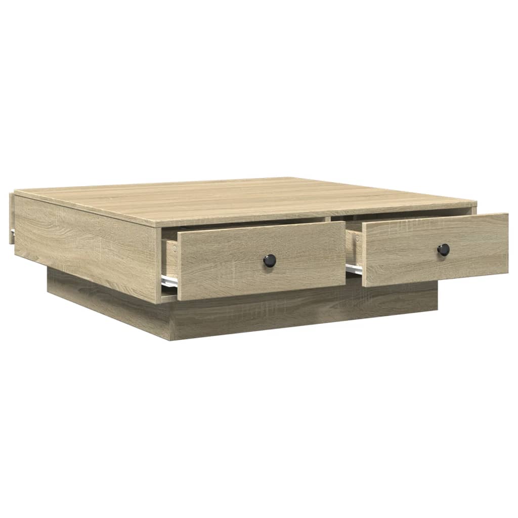 Salongbord sonoma eik 90x90x28 cm sponplate