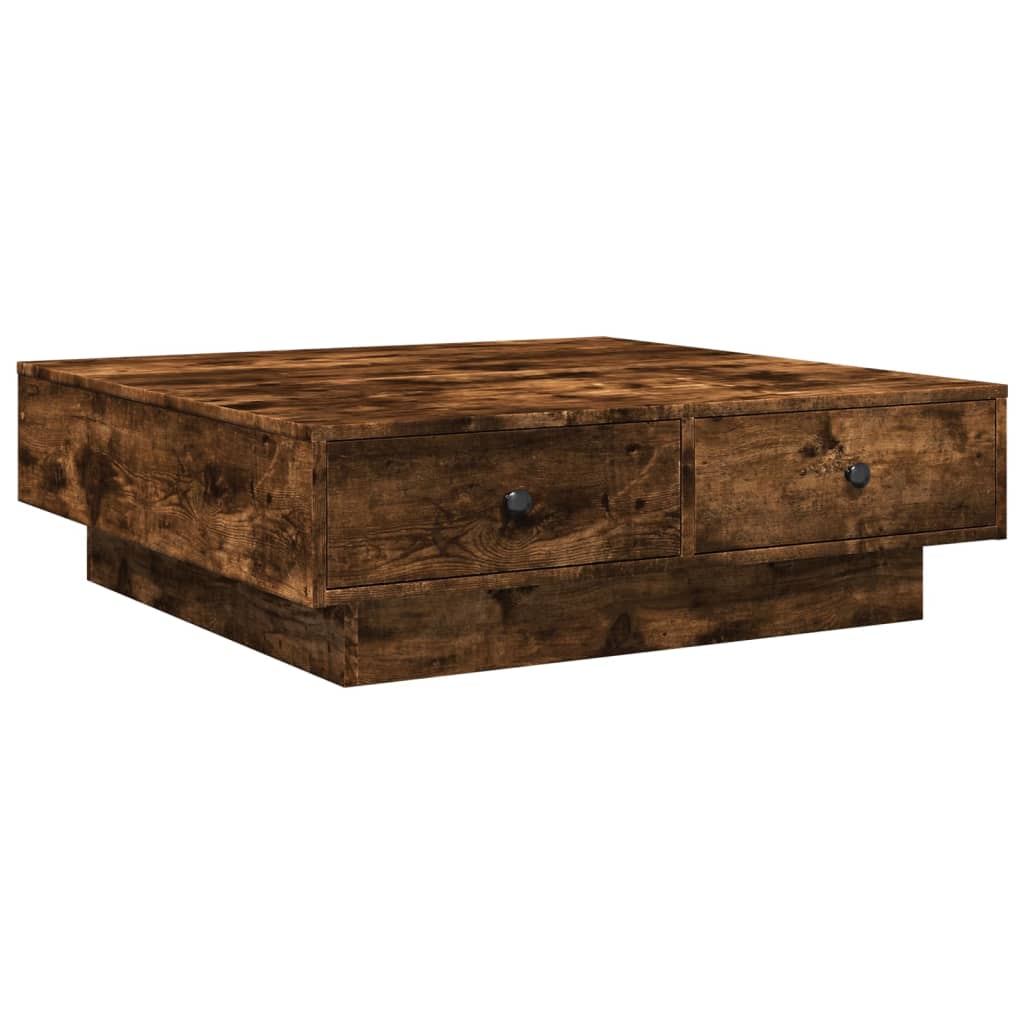 Salongbord røkt eik 90x90x28 cm konstruert tre