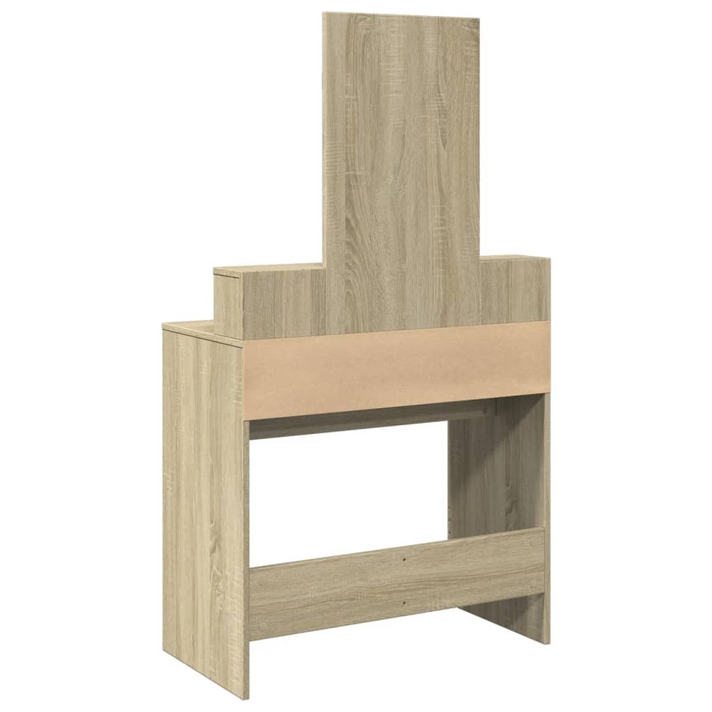 Sminkebord med speil sonoma eik 80x41x144,5 cm