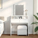 Sminkebord med LED hvit 80x41x144,5 cm