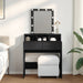 Sminkebord med LED svart 80x41x144,5 cm