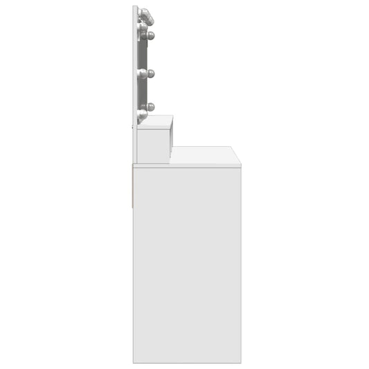 Sminkebord med LED hvit 80x41x134,5 cm
