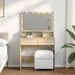 Sminkebord med LED sonoma eik 80x41x134,5 cm