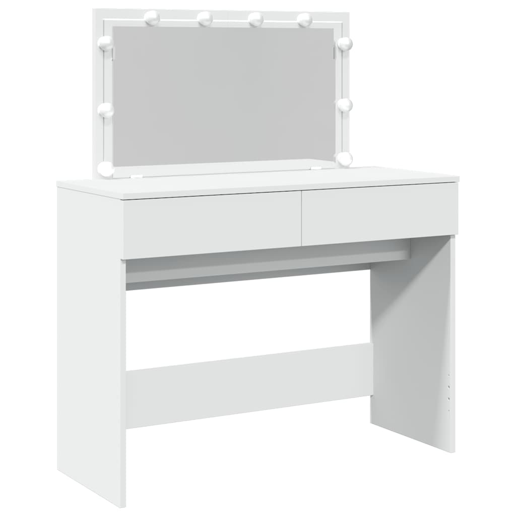 Sminkebord med LED hvit 100x40x120 cm vidaXL