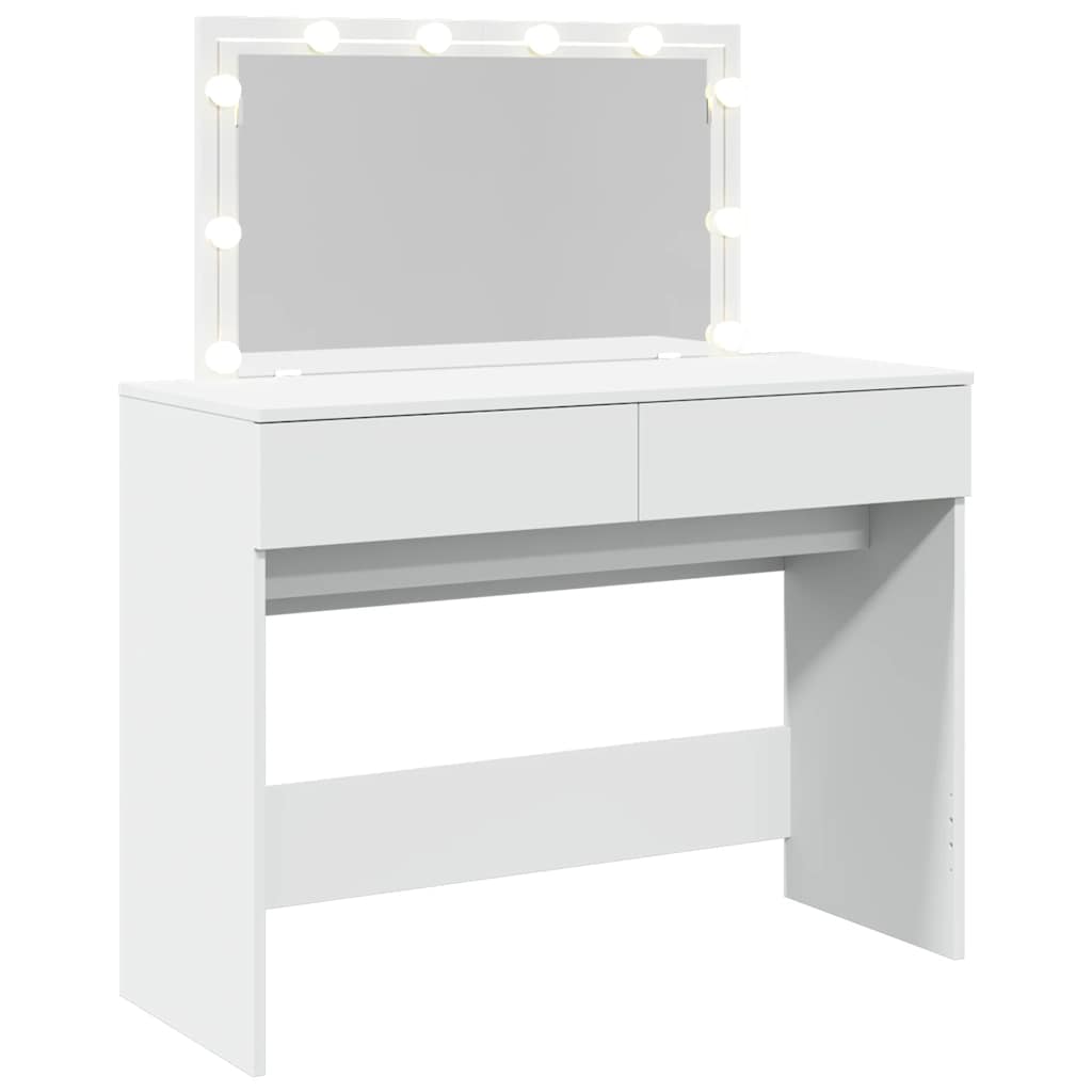 Sminkebord med LED hvit 100x40x120 cm vidaXL