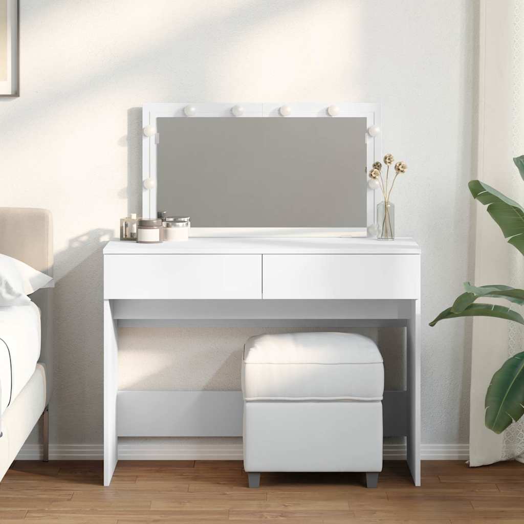 Sminkebord med LED hvit 100x40x120 cm vidaXL
