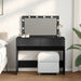 Sminkebord med LED svart 100x40x120 cm