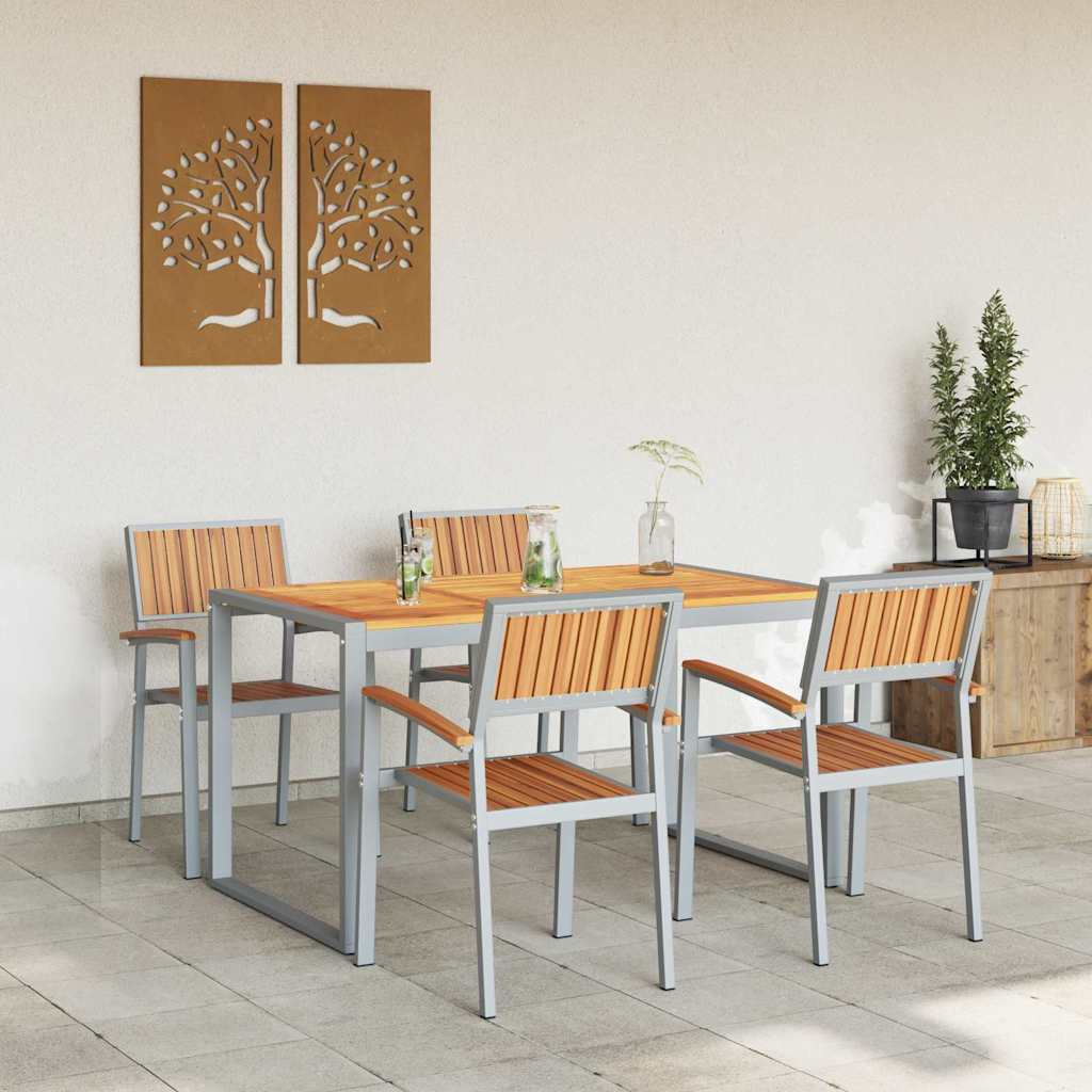 Hage Spisegruppe 5 pcs Grå og brun 160 x 80 x 75 cm