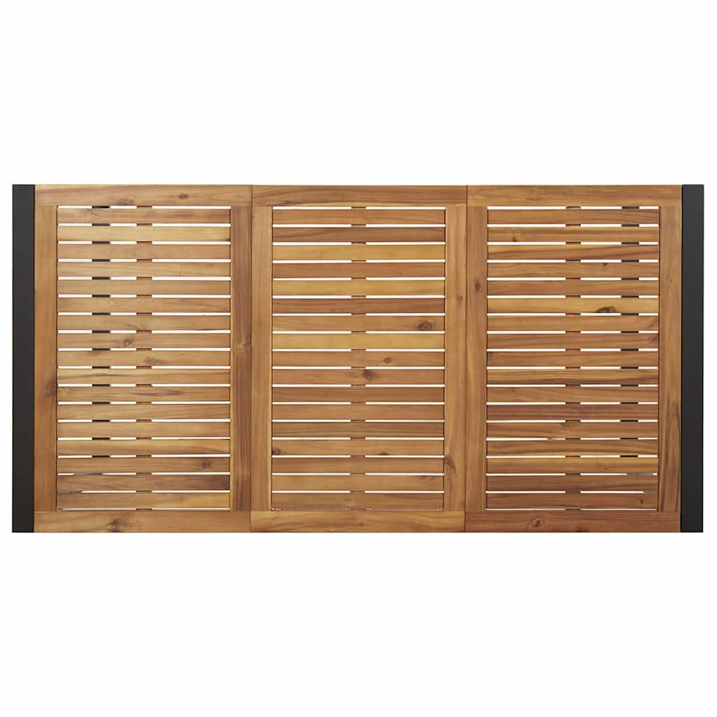 Hage Spisegruppe 5 pcs Svart og brun Stål og solid akasietre