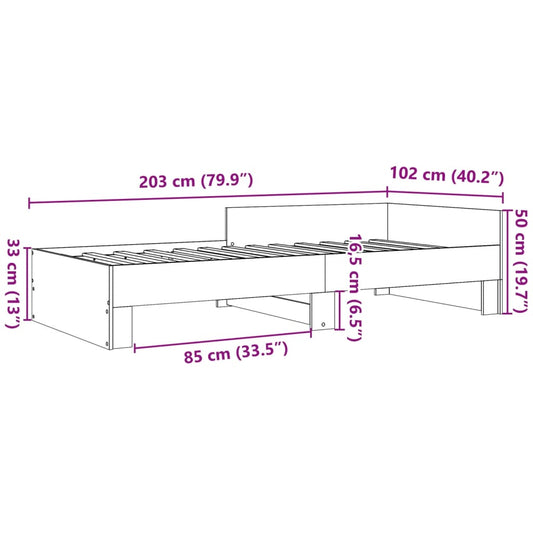 Sengeramme grå sonoma 100x200 cm konstruert tre