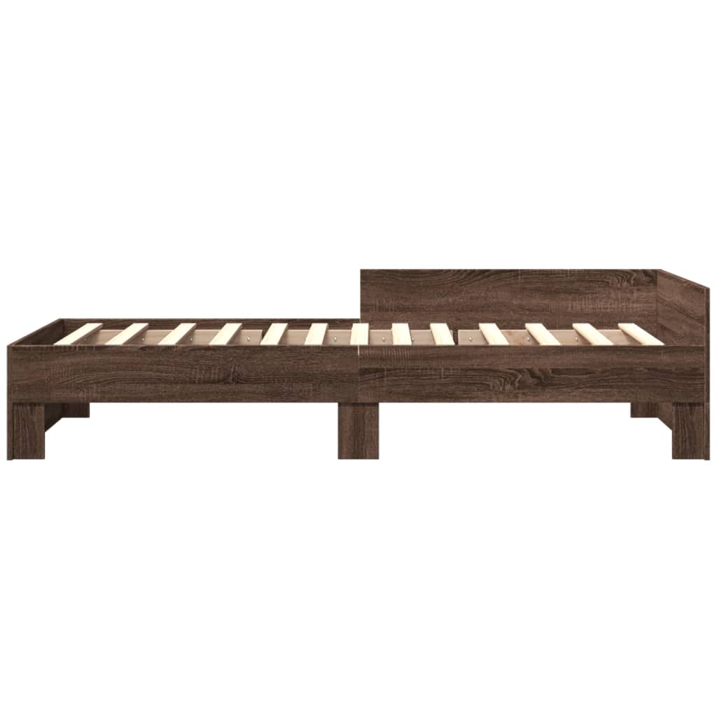 Sengeramme uten madrass brun eik 100x200 cm konstruert tre