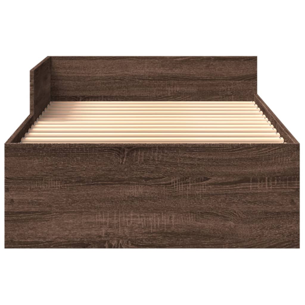 Sengeramme uten madrass brun eik 100x200 cm konstruert tre