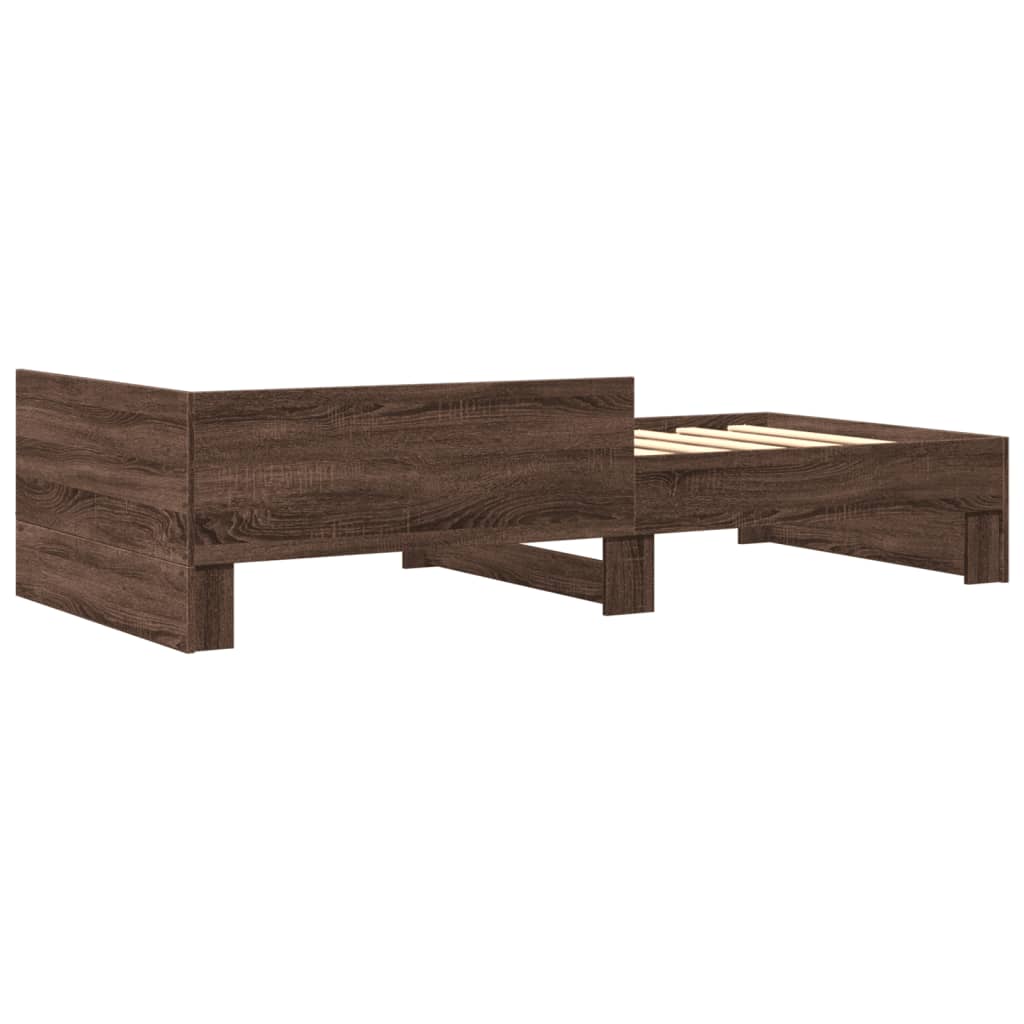 Sengeramme uten madrass brun eik 100x200 cm konstruert tre
