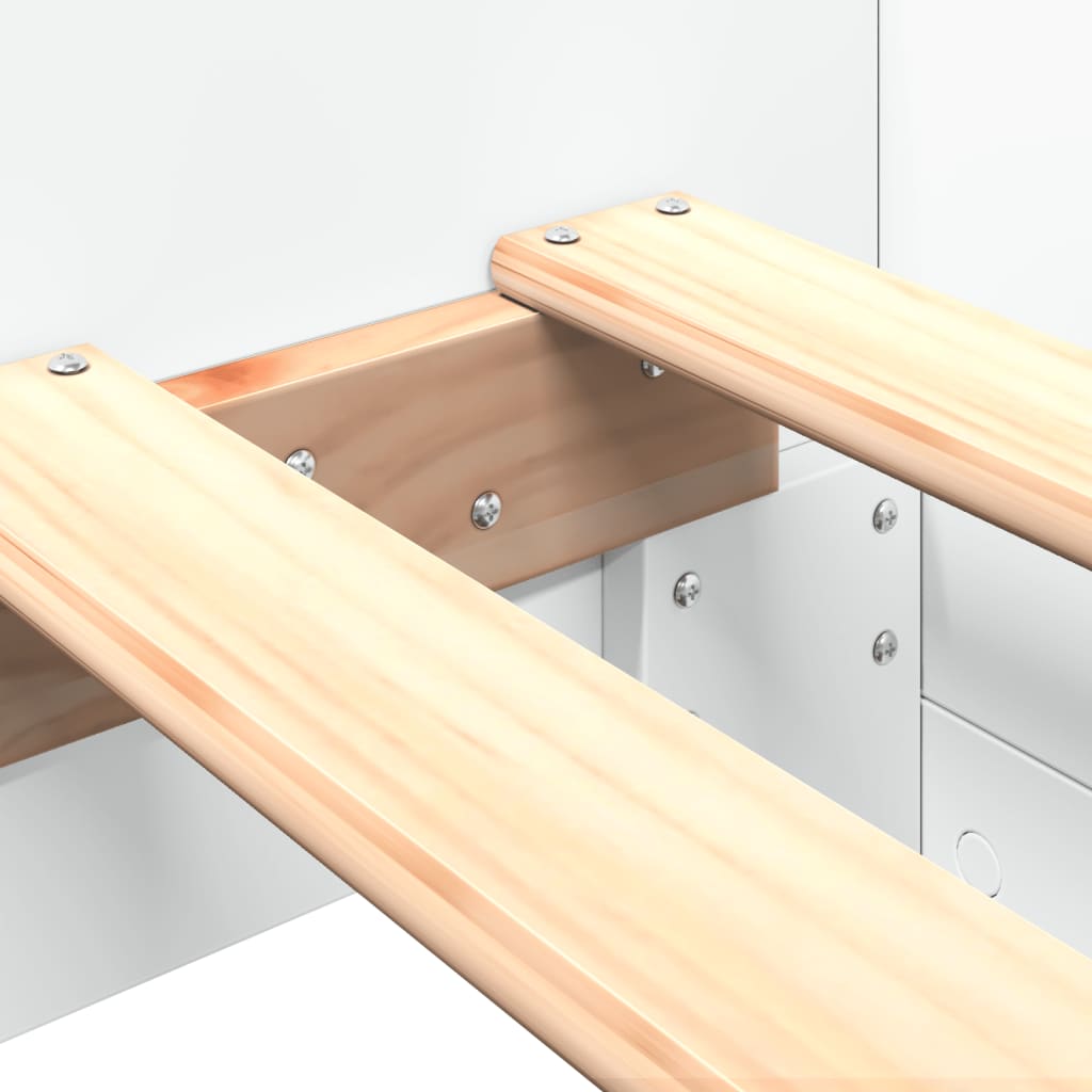 Sengeramme hvit 75x190 cm konstruert tre