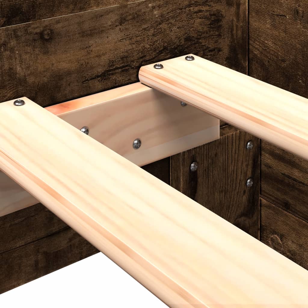 Sengeramme uten madrass røkt eik 75x190 cm konstruert tre