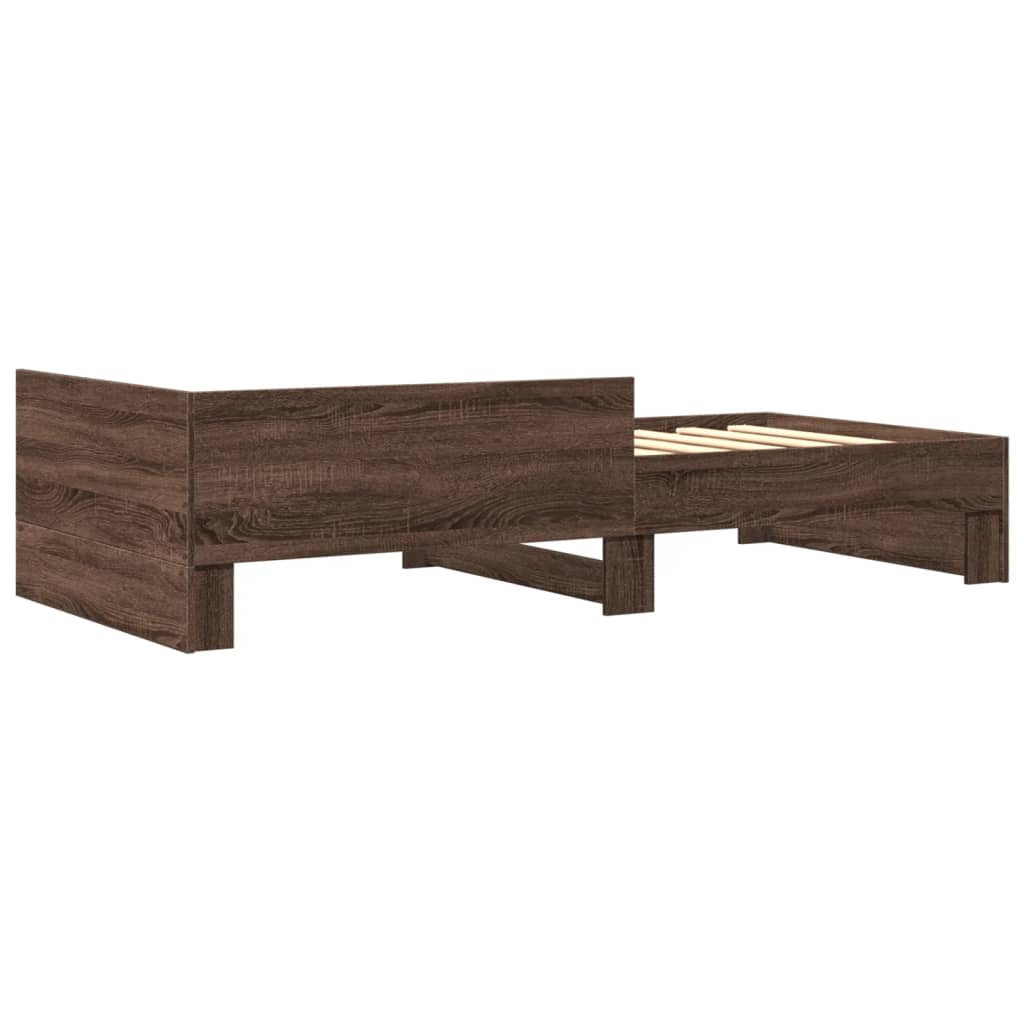Sengeramme uten madrass brun eik 75x190 cm konstruert tre