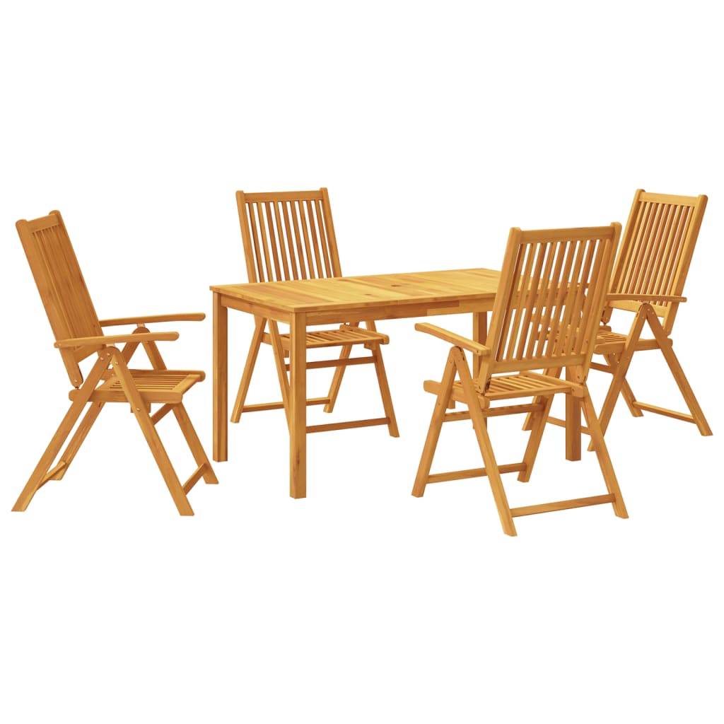 Hagespisegruppe 5 deler 140x80x74 cm heltre akasie