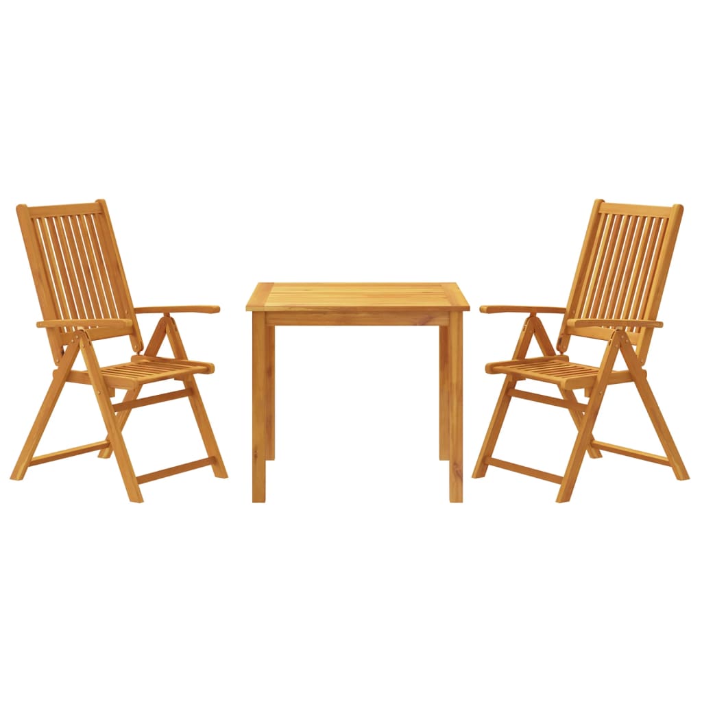 Hagespisestue 3 deler 85x85x74 cm heltre akasie vidaXL